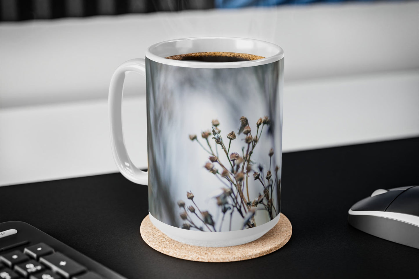 Glasgow Green Dead Flower 11oz mug mockup high res on desk