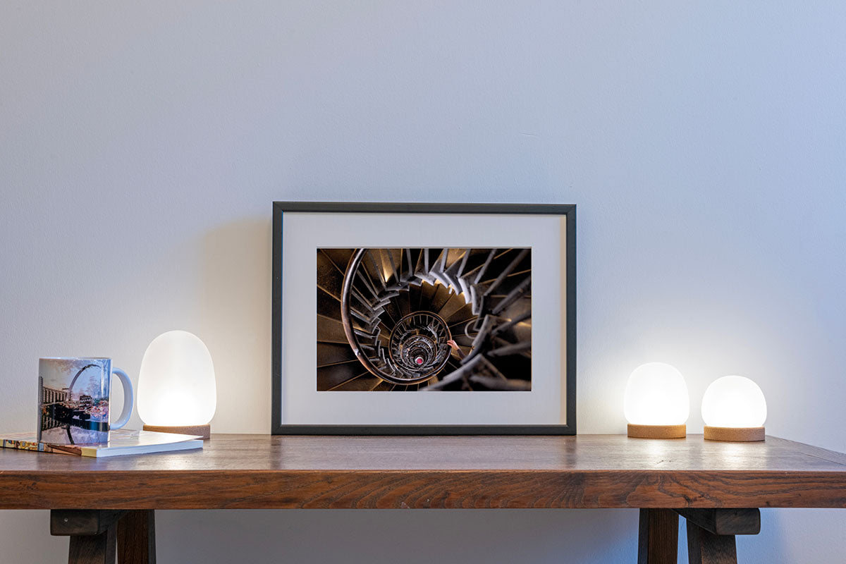 London Monument Staircase print in frame mockup