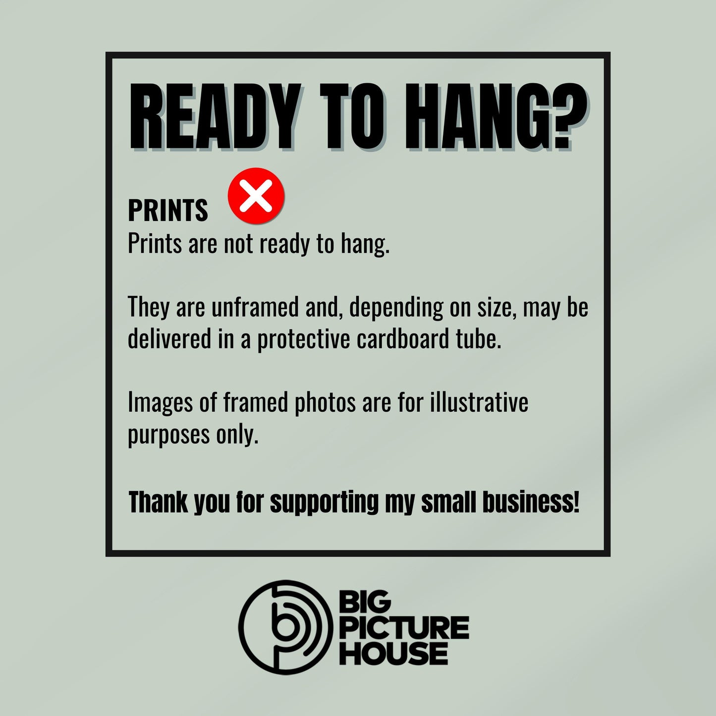 Prints ready-to-hang info page