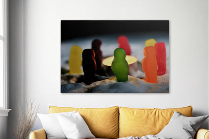 Jelly Babies canvas on living room wall 