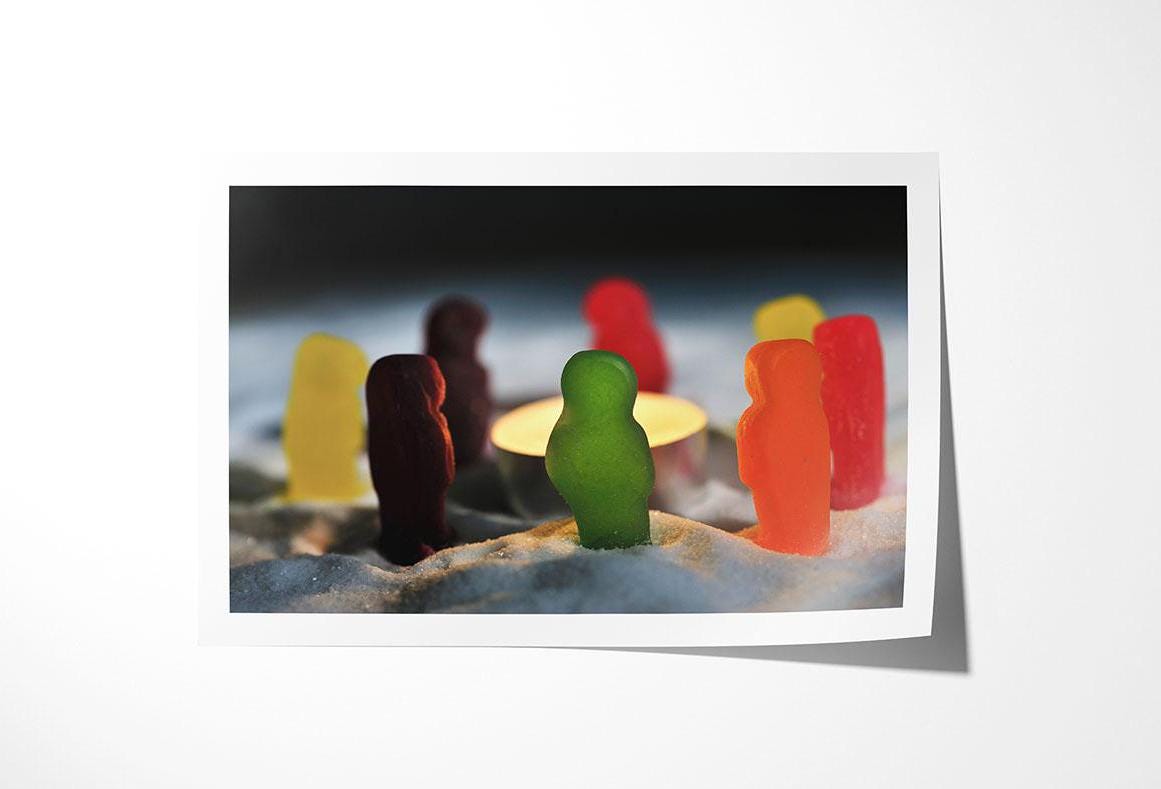 Jelly Babies photo print with upturned corner