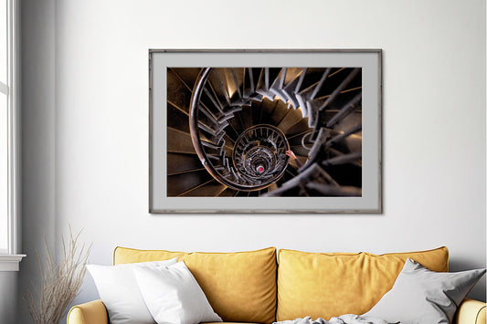 London Monument Staircase print on wall