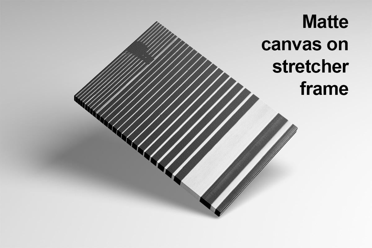 On The Edge London Canvas mockup with text overlay