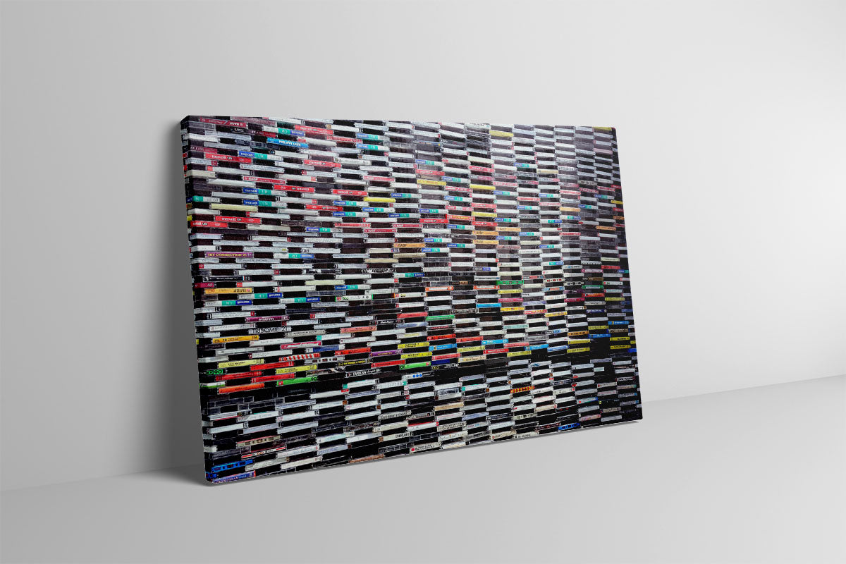 Wall of Sound Cassette tapes canvas leaning against wall