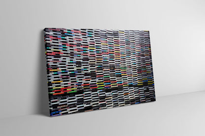 Wall of Sound Cassette tapes canvas leaning against wall