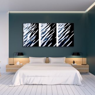 Water Music Triptych on wall