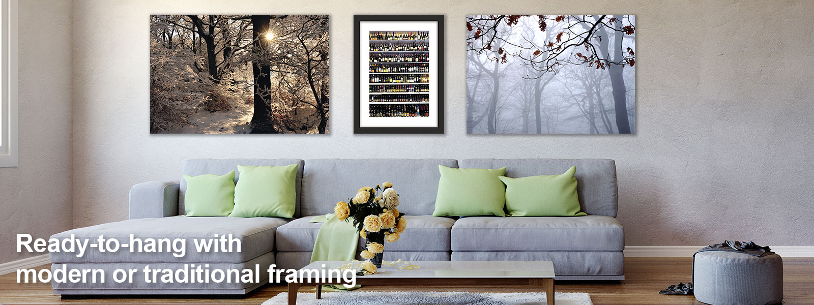 Sample image of product with traditional framing or hidden frames